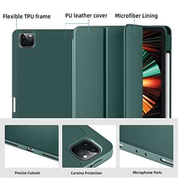 Wenlaty iPad Pro 11 Case with Pencil Holder & Auto Wake