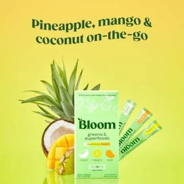 Bloom Nutrition Superfood Greens Powder Stick Packs, Digestive Enzymes with Probiotics and Prebiotic...