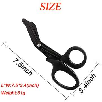 Anourney 7.5" Stainless Steel Bandage Shears,Medical Scissors,Trauma Shears,Fluoride-Coated with Non-Stick Blades Nursing Shears,Surgical Scissors,EMT Shears,Safety Tape Scissors,Emergency Scissors