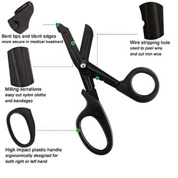 Anourney 7.5" Stainless Steel Bandage Shears,Medical Scissors,Trauma Shears,Fluoride-Coated with Non-Stick Blades Nursing Shears,Surgical Scissors,EMT Shears,Safety Tape Scissors,Emergency Scissors