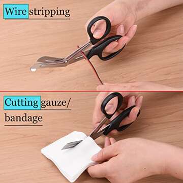 Anourney 7.5" Stainless Steel Bandage Shears,Medical Scissors,Trauma Shears,Fluoride-Coated with Non-Stick Blades Nursing Shears,Surgical Scissors,EMT Shears,Safety Tape Scissors,Emergency Scissors