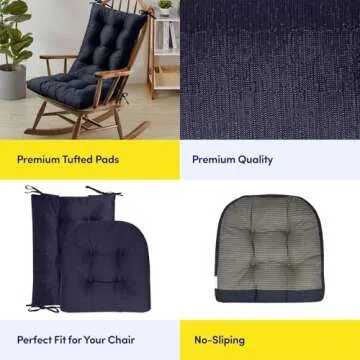 Sweet Home Collection Premium Tufted Rocking Chair Cushions