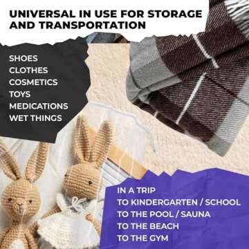 APQ Supply Clear Drawstring Bag, 18 x 24 Inches. Pack of 100 Clear Plastic Drawstring Bags. 2 Mil Drawstring Clear Plastic Bags. Waterproof Clear Plastic Bags Drawstring for Cosmetics, Toiletries