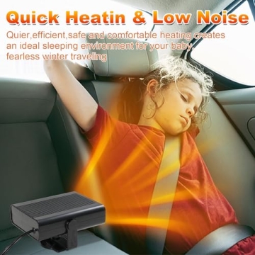 12V 200W Portable Car Heater Cooler 360° Rotatable Defroster