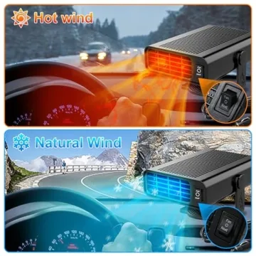 12V 200W Portable Car Heater Cooler 360° Rotatable Defroster