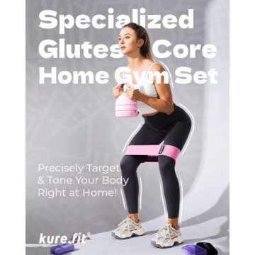 kure.fit Adjustable Kettlebell | 5 lb - 12 lb | Kettlebell Weights Set for Home Gym | Full-Body Workouts, Strength Training, Weight Loss | Fabric Booty Band | Beginners & Women | Pink