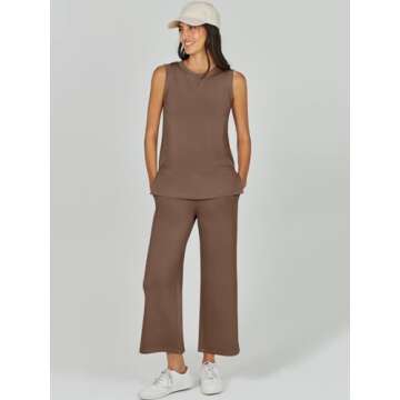 Fashion-Forward ANRABESS Women’s 2 Piece Set in Chic Brown for Summer