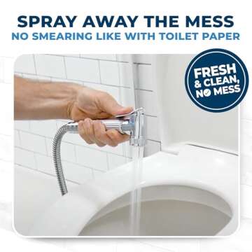 HammerHead Showers® All Metal Handheld Bidet Sprayer for Toilet – Chrome – Handheld Bidet Attachment for Toilet with 59” Hose & Leak-Proof T-Valve - Muslim Shower for Toilet - Jet Spray for Toilet