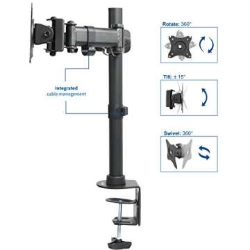 VIVO Dual Monitor Arms Fully Adjustable Desk Mount/Articulating Stand for 2 LCD Screens up to 27 (STAND-V002M)