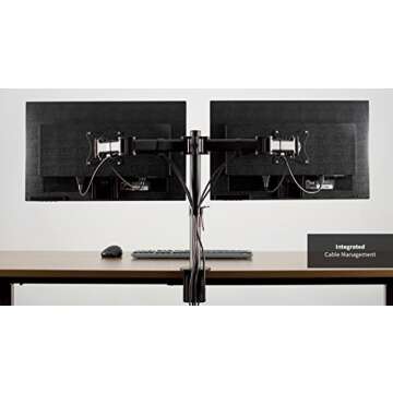 VIVO Dual Monitor Arms Fully Adjustable Desk Mount/Articulating Stand for 2 LCD Screens up to 27 (STAND-V002M)