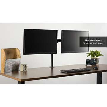 VIVO Dual Monitor Arms Fully Adjustable Desk Mount/Articulating Stand for 2 LCD Screens up to 27 (STAND-V002M)