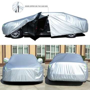 Tecoom Light Shell Waterproof UV-Proof Windproof Car Cover with Zipper and Lock for Indoor Outdoor U...