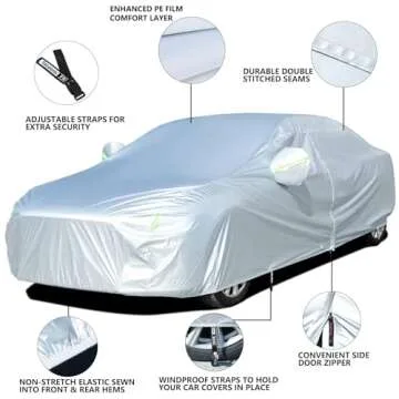 Tecoom Waterproof Car Cover for Sedans 170-190 Inches
