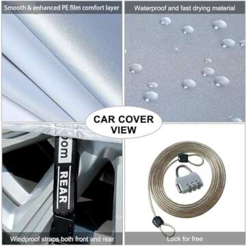 Tecoom Waterproof Car Cover for Sedans 170-190 Inches