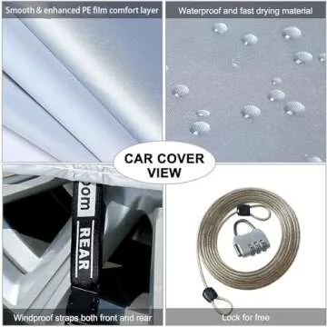 Tecoom Waterproof Car Cover for Sedans 170-190 Inches