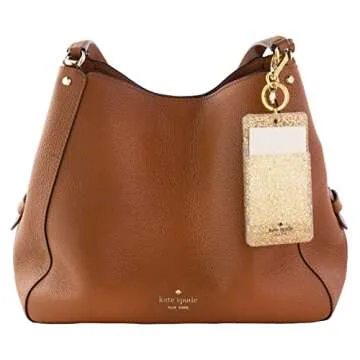 Kate Spade New York Id Badge Clip Key Chain, Silicone Keychain Accessory, Gold Glitter