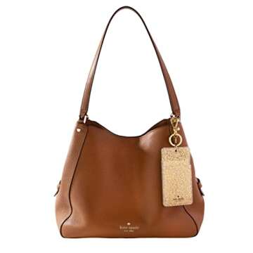 Kate Spade New York Id Badge Clip Key Chain, Silicone Keychain Accessory, Gold Glitter