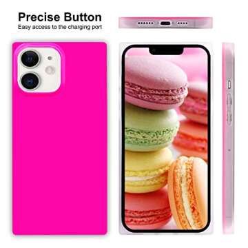 Omorro for iPhone 12 Rectangle Edge Case, Cute Fluorescence Color Grow in The Dark Flexible Soft Sli...