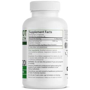 Bronson Maca Root Extra Lepidium Meyenii, Non-GMO, 120 Vegetarian Capsules