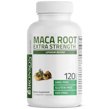 Bronson Maca Root Extra Lepidium Meyenii, Non-GMO, 120 Vegetarian Capsules