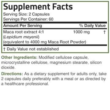 Bronson Maca Root Extra Lepidium Meyenii, Non-GMO, 120 Vegetarian Capsules