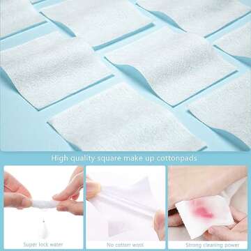 GothicBride 1000PCS Thin Rectangle Cotton Pads Makeup Remove Pads