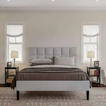 Modern Wooden End Table with X-Shape Design and Shelves