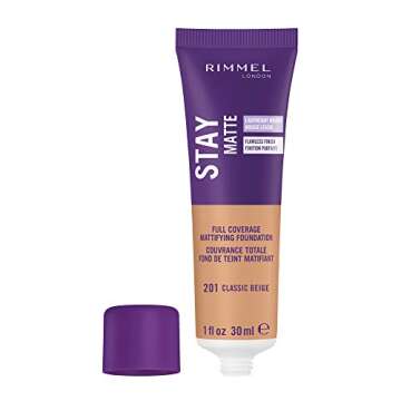 Rimmel London Stay Matte Liquid Mousse - 201 Classic Beige - Foundation, Lightweight, Shine Control,...