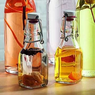 Bormioli Rocco Swing Bottle - 4.25 oz, Eco-Friendly Glass with Airtight Seal for Oils and Juices