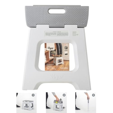 Vigar Foldable Step Stool Compact and Lightweight for Adults