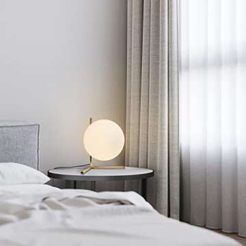 BOKT Brass Table Lamp Elegant Glass Globe for Home