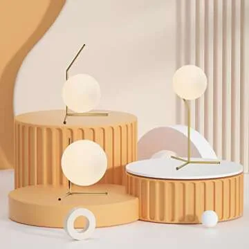 BOKT Brass Table Lamp Elegant Glass Globe for Home