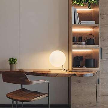 BOKT Brass Table Lamp Elegant Glass Globe for Home