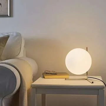 BOKT Brass Table Lamp Elegant Glass Globe for Home