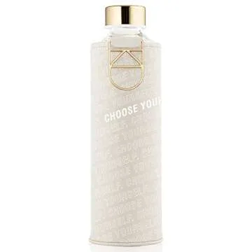 Stylish EQUA Borosilicate Water Bottle with Faux Leather Hülle