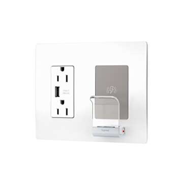 Legrand radiant RWC826USBWCCV2 Wireless USB Charger with 15 Amp Tamper Resistant Outlets and Type A ...