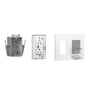 Legrand radiant RWC826USBWCCV2 Wireless USB Charger with 15 Amp Tamper Resistant Outlets and Type A USB Charging Port, for All Qi Enabled Smartphones, White (1 Count)