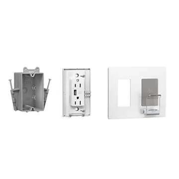 Legrand radiant RWC826USBWCCV2 Wireless USB Charger with 15 Amp Tamper Resistant Outlets and Type A USB Charging Port, for All Qi Enabled Smartphones, White (1 Count)