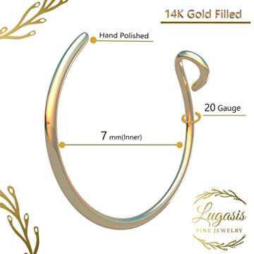 CLIP ON Fake Nose Ring - No piercing Needed - Gold Faux Clip On Nose Piercing rings - 14K Gold Filled fake Nose Hoop