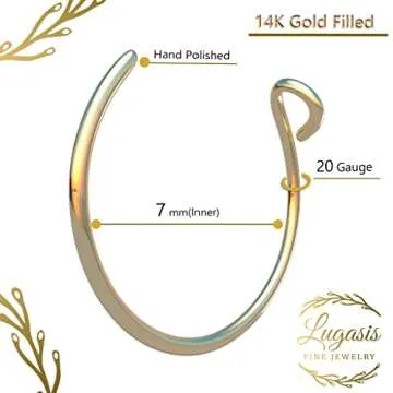 CLIP ON Fake Nose Ring - No piercing Needed - Gold Faux Clip On Nose Piercing rings - 14K Gold Filled fake Nose Hoop