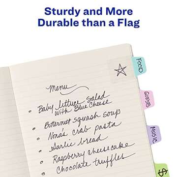 Avery Mini Ultra Tabs, 1" x 1.5", 2-Side Writable, Assorted Pastel Colors, 40 Repositionable Tabs (7...