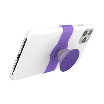 PopSockets: PopGrip Slide Non-Adhesive Phone Grip & Stand with a Swappable Top for iPhone 11 Pro Max Silicone Case - Fierce Violet