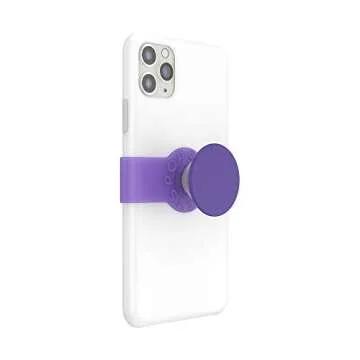 PopSockets: PopGrip Slide Non-Adhesive Phone Grip & Stand with a Swappable Top for iPhone 11 Pro Max Silicone Case - Fierce Violet
