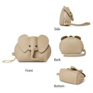 Adorable Small Leather Coin Purse - Perfect Elephant Design