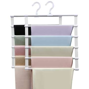 2 Pack Pants-Hangers,Closet-Organizers-and-Storage Space Saving Hangers for College-Dorm-Room-Essent...