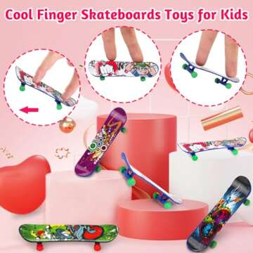 Fun 28PCS Finger Skateboards and Valentine Cards Set
