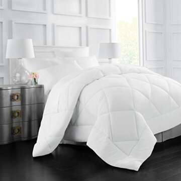 Italian Luxury Full/ Queen Size Comforter - 2100 Series Blanket, Down Alternative Insert w/ Corner T...