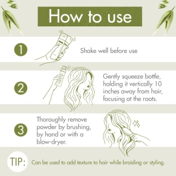 Klorane - Dry Shampoo Powder With Oat Milk - Eco Friendly Non-Aerosol Formula - Gentle Formula Instantly Revives Hair - Paraben & Sulfate-Free - 1.7 fl. oz., Yellow