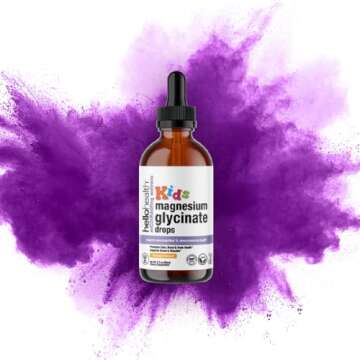 Kids Magnesium Glycinate Liquid Drops – Sugar Free Liquid Magnesium Drops, Happy Calm for Kids Cal...