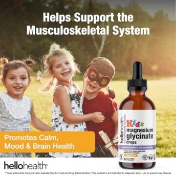 Kids Magnesium Glycinate Liquid Drops – Sugar Free Liquid Magnesium Drops, Happy Calm for Kids Calming Supplement Complex – Magnesium for Children & Nighttime Sleep, Pineapple Flavor 2 Fl Oz.